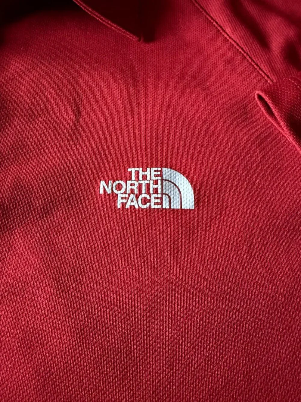 The North Face VaporWick colorblock athletic polo shirt brick red men's XL